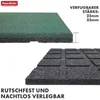 Close-up of a green and black rubber mat, showing its layered structure and underside pattern. Produktbild-Vorschau