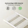 Marketing image showing a white radiator with icons and text highlighting its features. Produktbild-Vorschau