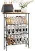 Schoenenrek, smal, metalen, 4 niveaus, stapelbaar, zwart, Productafbeelding-voorbeeld 1