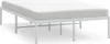 A white metal bed frame with a white mattress on top, shown against a white background. Náhled obrázku produktu
