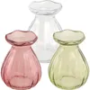 Mini Glasvase Corolle 7 x 9 cm im Set in Rosa, Grün und Transparent, kleine Blumenvasen für Tisch-Deko. Produktbild-Vorschau
