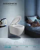 SONGMICS WC-Sitz kurze D-Form, Absenkautomatik, abnehmbarer Produktbild-Vorschau 3