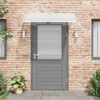 A gray door awning is installed above a gray door on a brick wall. Anteprima dell’immagine prodotto
