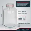 WELLGRO Einmachgläser mit Bügelverschluss rund 4880ml - Produktbild-Vorschau 2