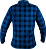 A back view of a blue and black checkered long-sleeved shirt. Podgląd zdjęcia produktu