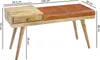 Sitzbank SALIM Ziegenleder / Massivholz Bank 100x52x38 cm Produktbild-Vorschau 3
