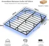 A diagram of a metal bed frame with dimensions and features highlighted. Produktbild-Vorschau