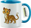 Huuraa Kaffeetasse Leopard Comic 330ml Blau Keramik Produktbild-Vorschau 1