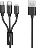 Remax 3in1 cavo di ricarica in nylon 2.8A Micro USB TYP-C Anteprima dell’immagine prodotto 1