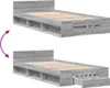 The Living Store Bettgestell mit Schublade Grau Sonoma Produktbild-Vorschau 8