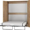 A wall bed in an open state, showing the mattress and the cabinet doors open. Anteprima dell’immagine prodotto