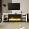 OKWISH Meuble TV avec Fausse Cheminée et Effet Flamme LED, Voir les images du produit 6