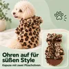 Hundejacke Plüsch im Leo-Design mit Kapuze & Ohren – Produktbild-Vorschau 4