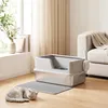 PawHut Katzentoilette XL Edelstahl mit Deckel, hohe Produktbild-Vorschau 2