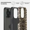 A disassembled phone case showing its dual-layer construction with a leopard print outer shell and a black inner layer. Anteprima dell’immagine prodotto