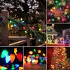 A collage of images showing various Christmas light decorations, including lights on a fence, a wreath, a house, and a Christmas tree. Produktbild-Vorschau