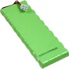 A green battery pack with a white connector and red and black wires. Voir les images du produit