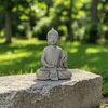Relaxdays Buddha Figur sitzend, 52 cm, Gartenfigur, Vintage Produktbild-Vorschau 2