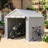 ELANDEPOT Posto auto coperto 296 × 190 × 200 cm grigio Anteprima dell’immagine prodotto 1