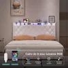 INONEFT Boxspringbett 140x200 cm mit LED und USB-Ladegerät, Produktbild-Vorschau 2