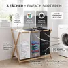 hausleben Wäschekorb aus Bambus – 3-Fach Wäschesammler 40 L Produktbild-Vorschau 4