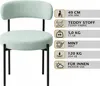 HAGO24 Esszimmerstühle 2er Set Mint Teddystoff Bezug Produktbild-Vorschau 2