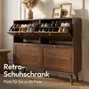 CASABEL Schuhschrank mit 4 Klappen, Retro-Stil, Dunkles Produktbild-Vorschau 2