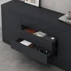 doporro Buffet Commode 167 cm Meuble de Rangement Gris Noir Voir les images du produit 5