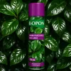 A product shot of a spray can for plant leaf shine, set against a backdrop of lush green leaves. Náhľad obrázku produktu