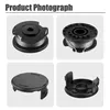 A collage of four product photographs showing different angles of a string trimmer spool and cap. Podgląd zdjęcia produktu