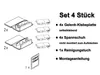 Diagram showing the contents of a set of window mounting accessories. Produktbild-Vorschau
