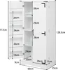 A white storage cabinet with dimensions labeled. Anteprima dell’immagine prodotto