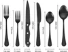 A size chart showing different cutlery items with their dimensions. Voir les images du produit