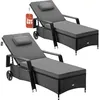Casaria® Sonnenliege 2er Set mit Rollen 7cm Auflage Extra Produktbild-Vorschau 1
