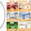 Collage of different rooms showing a ceiling light fixture in use. Produktbild-Vorschau
