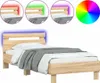 vidaXL Bettgestell mit Kopfteil und LED-Leuchten Produktbild-Vorschau 1