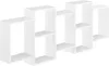 A white, modern, modular wall shelf unit. Náhled obrázku produktu