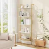 A living room scene with a bookshelf, sofa, and side table. Produktbild-Vorschau