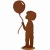 Junge mit Luftballon | Edelrost Gartendeko Figur Produktbild-Vorschau 2