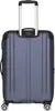 A blue Travelite trolley suitcase is shown from the back on a white background. Produktbild-Vorschau