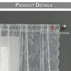Voile blanc Fleurs brodées Rideau Tulle Dentelle Décoratif, Voir les images du produit 6