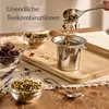 Teetasse mit Sieb und Deckel - Keramik Dunkelblau - Hält Produktbild-Vorschau 5