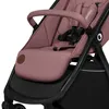 A close-up view of the seat and frame of a pink baby stroller. Produktbild-Vorschau