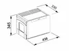 A technical drawing of a waste separation system with dimensions indicated. Produktbild-Vorschau