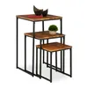 Relaxdays Beistelltisch 3er Set, stapelbar, Industrie Produktbild-Vorschau 1