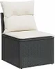 vidaXL 7-tlg. Garten-Sofagarnitur mit Kissen Schwarz Poly Produktbild-Vorschau 3