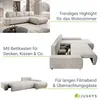 Juskys Sofa Iseo Rechts - L Form, Schlaffunktion, Stoff, Produktbild-Vorschau 4