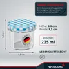 WELLGRO 6x Einmachgläser mit Schraubdeckel blau kariert - Produktbild-Vorschau 2