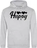 Huuraa Uni Hoodie Happy Herzen XL Heather Grey Vegan Produktbild-Vorschau 1