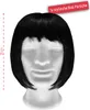 Oblique Unique Perücke Bob Kurzhaar Frisur schwarz für Produktbild-Vorschau 2